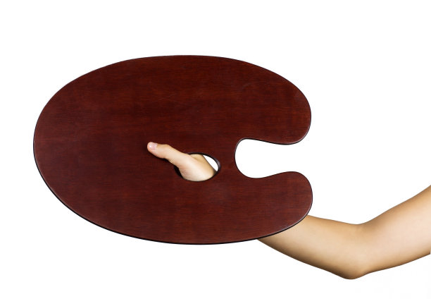 女孩的手拿着艺术调色板图片下载