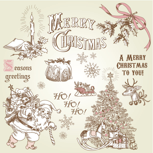 老式圣诞节设计图片下载