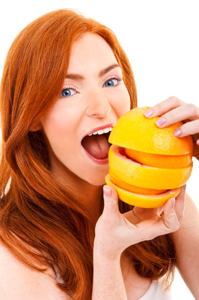 可爱的女人和水果的照片图片下载