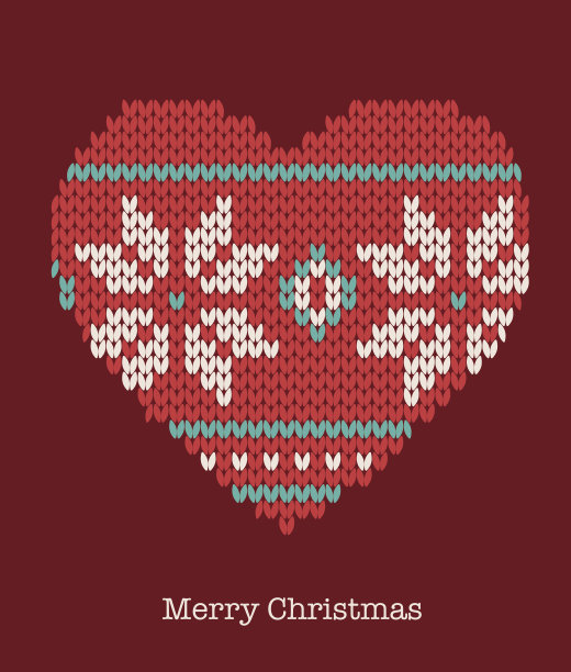 圣诞心饰品-无缝编织背景图片下载