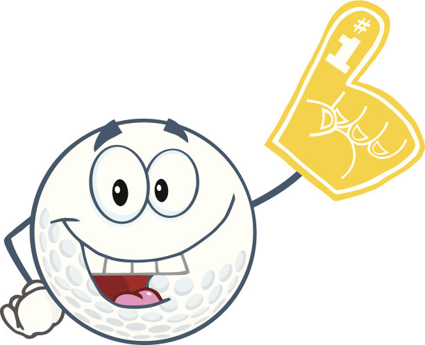 微笑高尔夫球泡沫手指图片下载