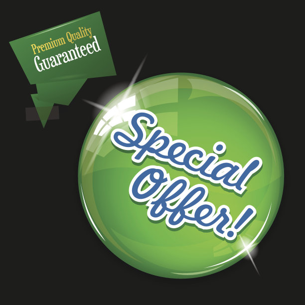 绿色优惠按钮图片下载