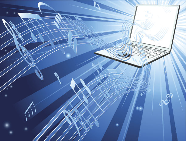 笔记本电脑音乐背景图片下载