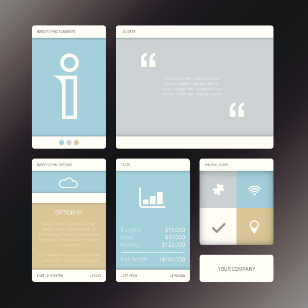 新鲜的矢量插图最小信息图平面ui设计元素图片下载