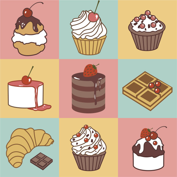 烘烤和糖果颜色图案图片下载