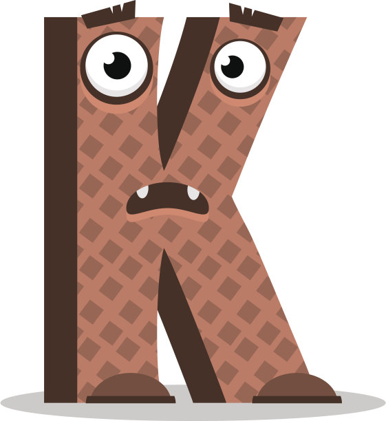 字母K怪物。矢量插图。图片下载