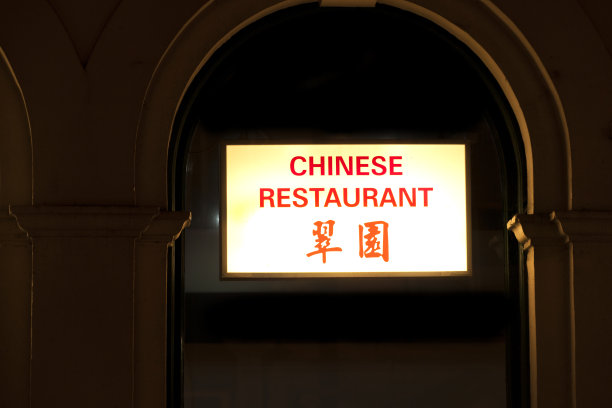 中餐馆霓虹灯图片下载