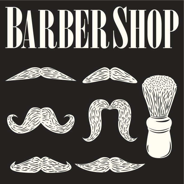 一套胡子-理发店古董收藏图片下载