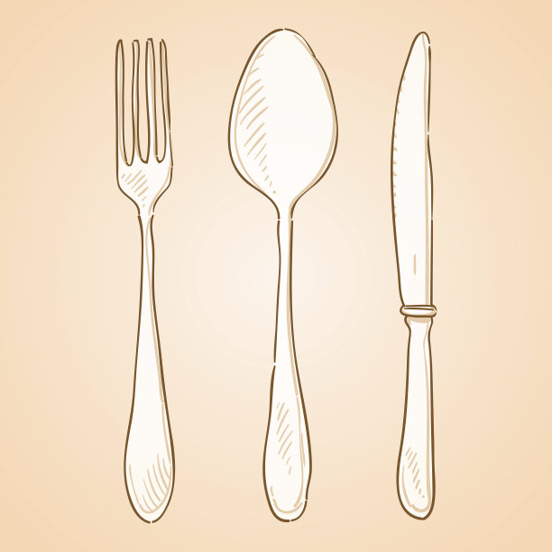 粗糙的餐具插图图片下载