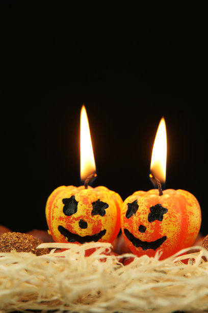万圣节蜡烛与拷贝空间图片下载