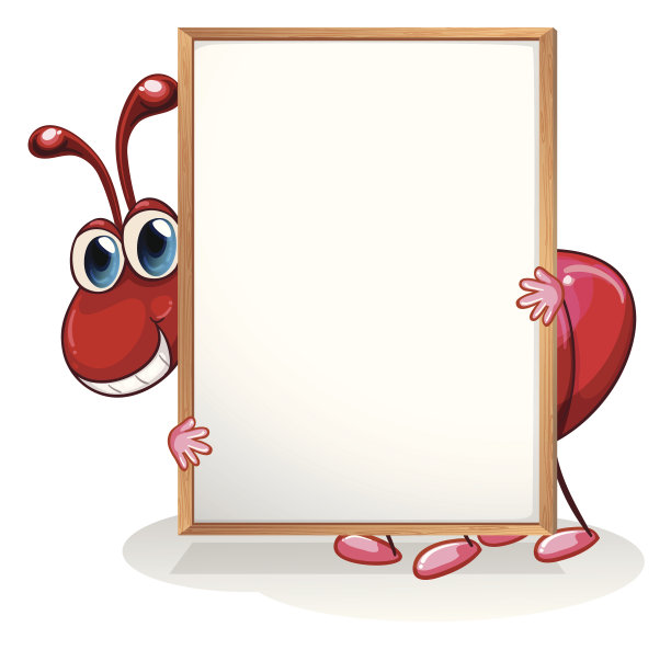 蚂蚁拿着一个空的白板图片下载