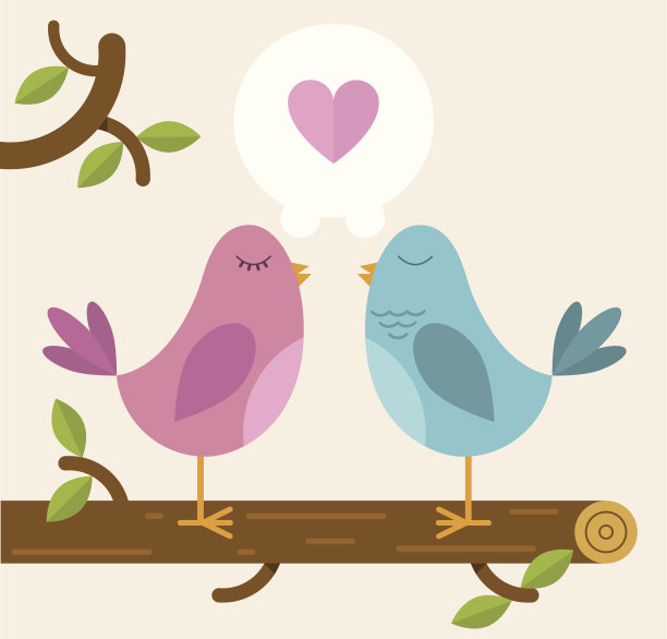 爱树枝上的小鸟图片下载