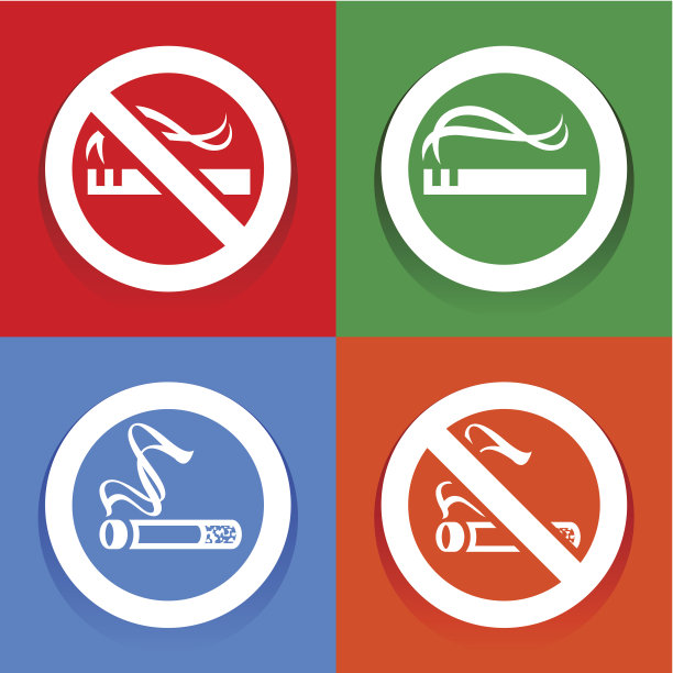 贴纸五彩缤纷的。禁止吸烟区标签图片下载