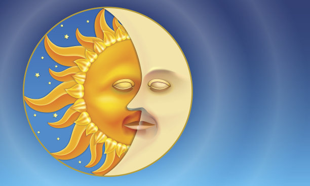 太阳和月亮是圆的图片下载