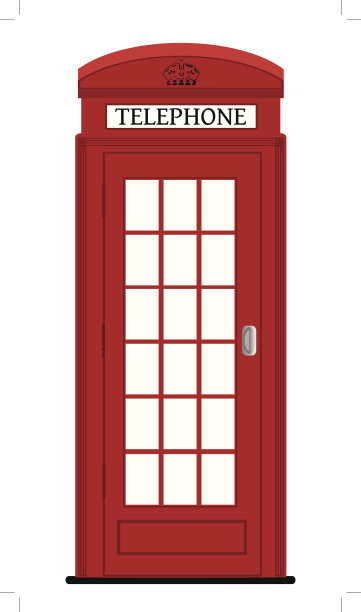 伦敦电话亭，矢量图图片下载