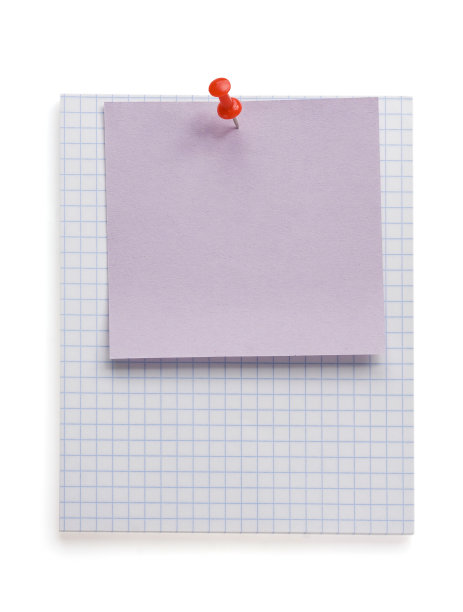 图钉和便条纸在白色图片下载