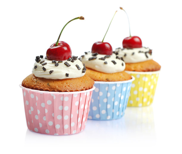 鲜樱桃纸杯蛋糕图片下载