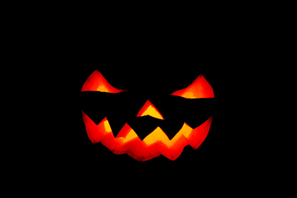 万圣节可怕的微笑在黑色的背景图片下载