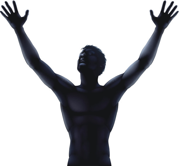 举起男人的剪影图片下载
