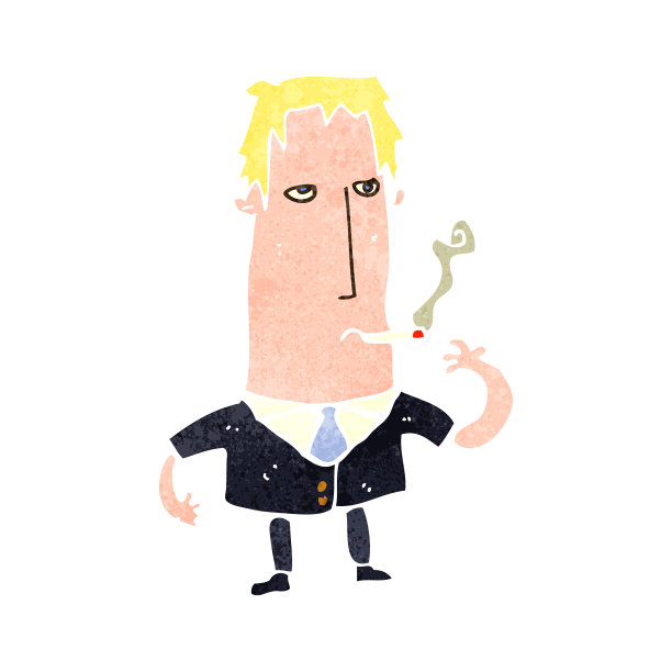 复古卡通烟民图片下载