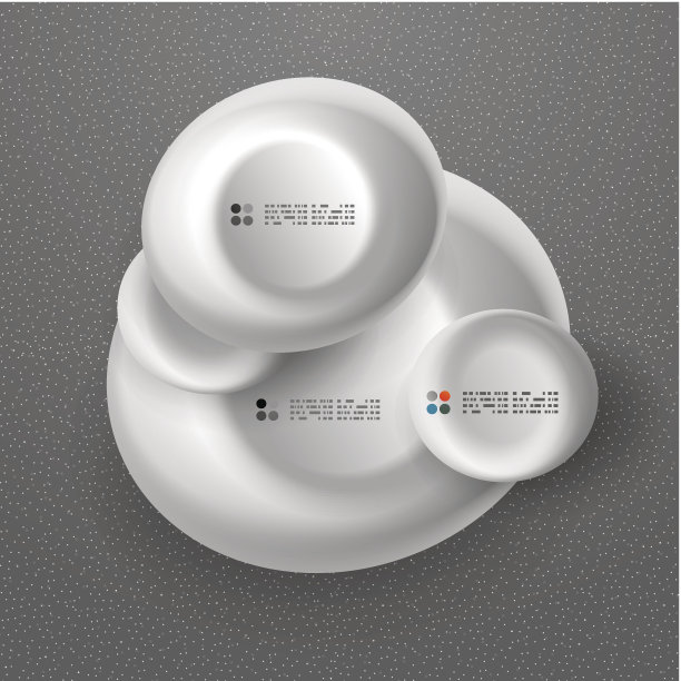 矢量白色3d圆形旗帜图片下载