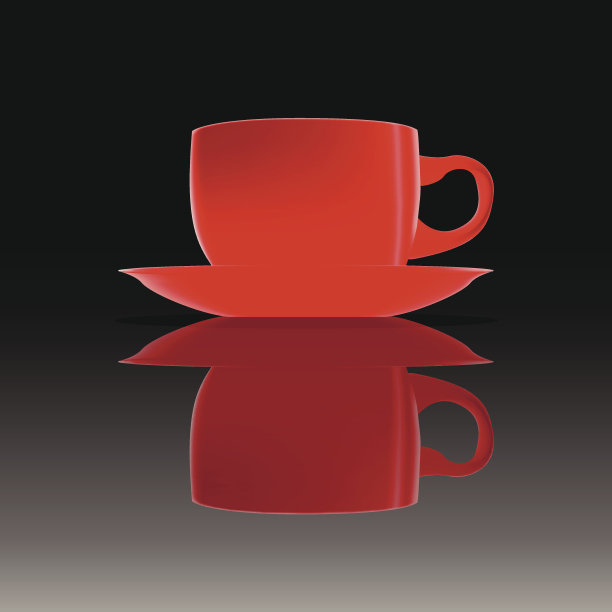 红色的杯子表面光滑图片下载