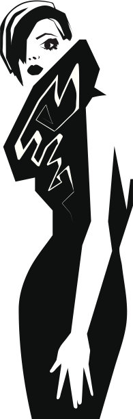 时装模特儿。Scetch。矢量图图片下载