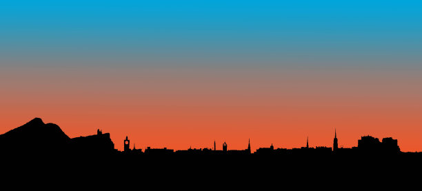 爱丁堡天际线:亚瑟的座位到苏格兰城堡图片下载