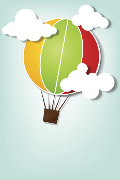 热气球在天空中素材图片