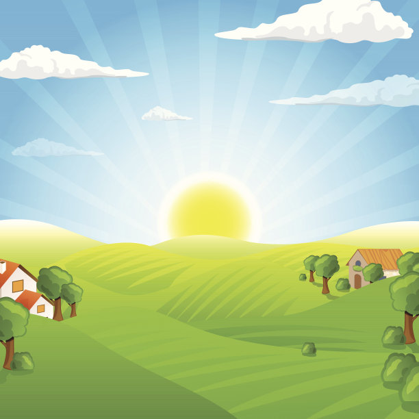 向量农村景观素材图片