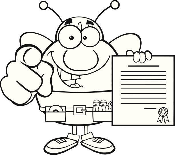 黑白工蜂用手指指着图片下载