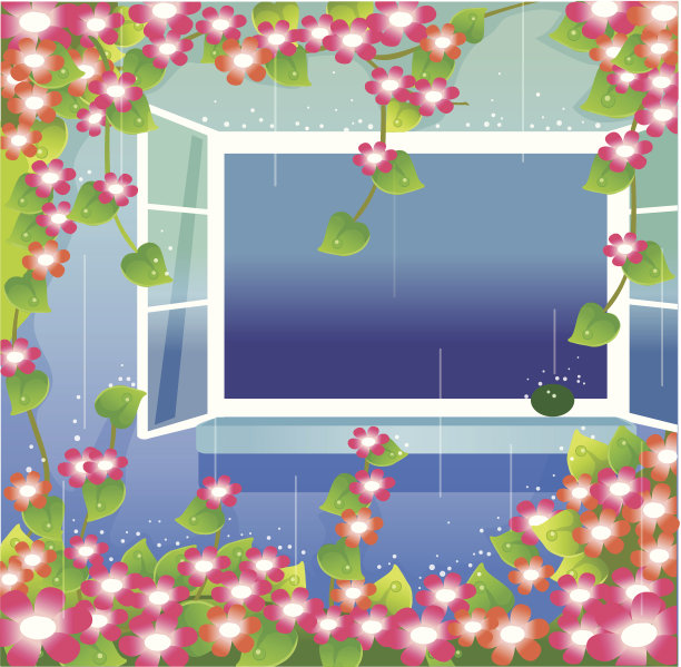 开满鲜花的窗户图片下载