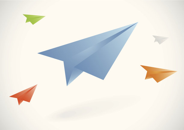 彩色纸飞机套装图片下载