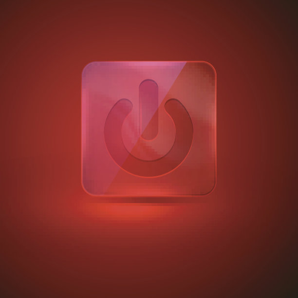 玻璃图标与电源标志图片下载