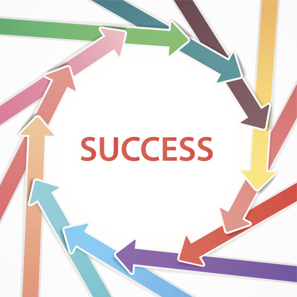 彩色箭头与数据，信息，文本，循环循环。企业旗帜图片下载