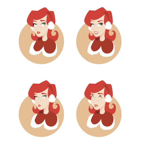 可爱的女孩打扮成圣诞老人图片下载