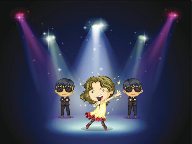 舞台中央的年轻歌手图片下载