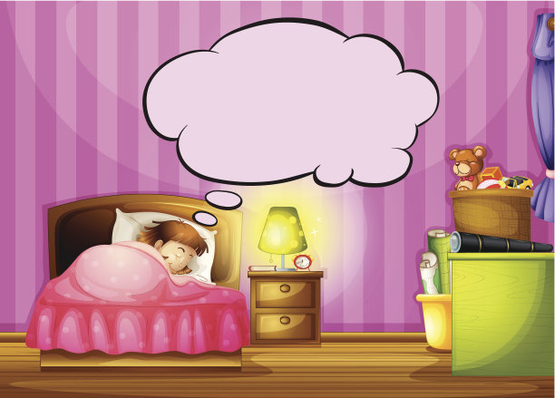 睡觉的女孩和一个演讲泡泡图片下载