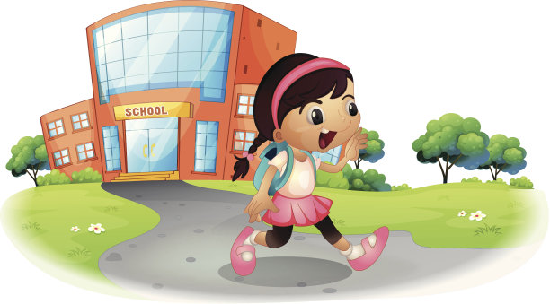 可爱的学生放学回家图片下载