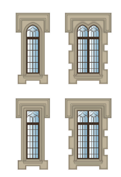 哥特式窗户设置图片下载