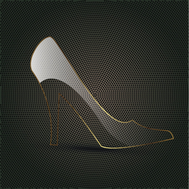 金属背景上的玻璃鞋图片下载