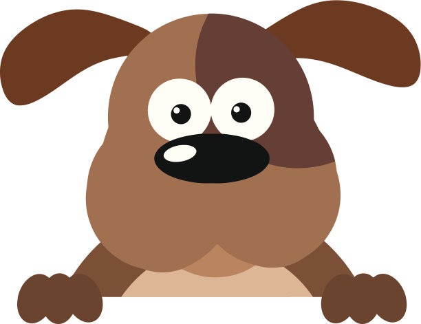 卡通狗在一个标志上图片下载