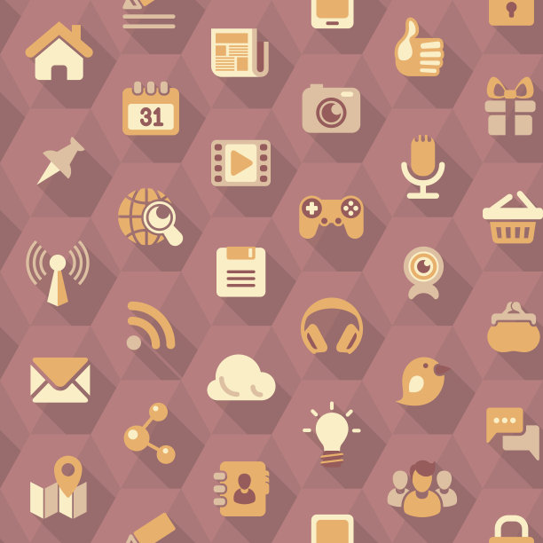 社交网络六边形紫色图案图片下载