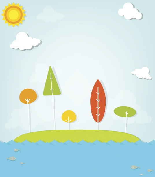 岛上五颜六色的树图片下载