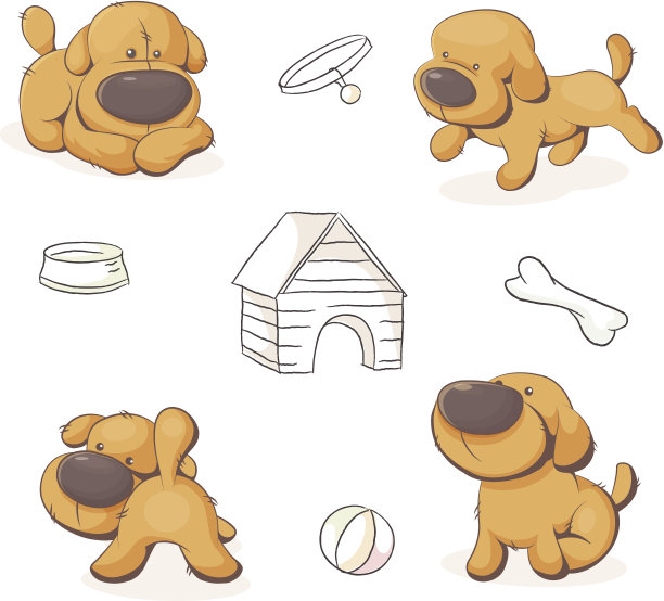 一套可爱的泰迪狗图片下载