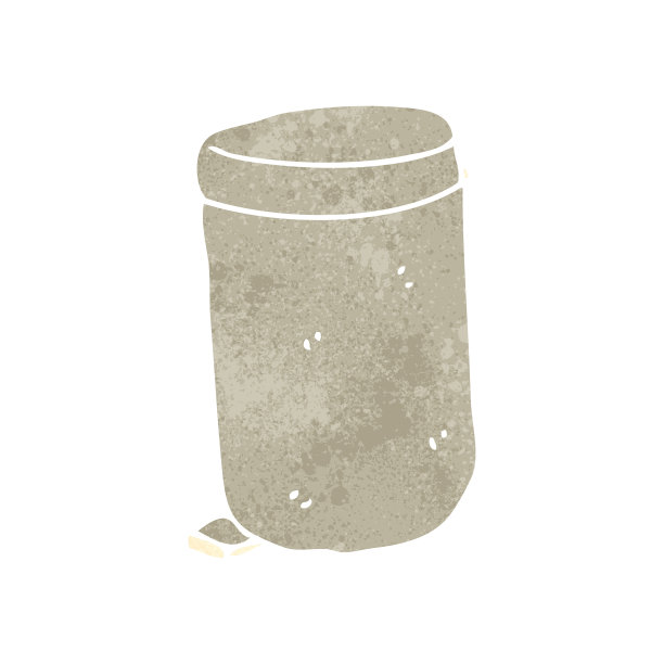 复古卡通厨房垃圾桶图片下载