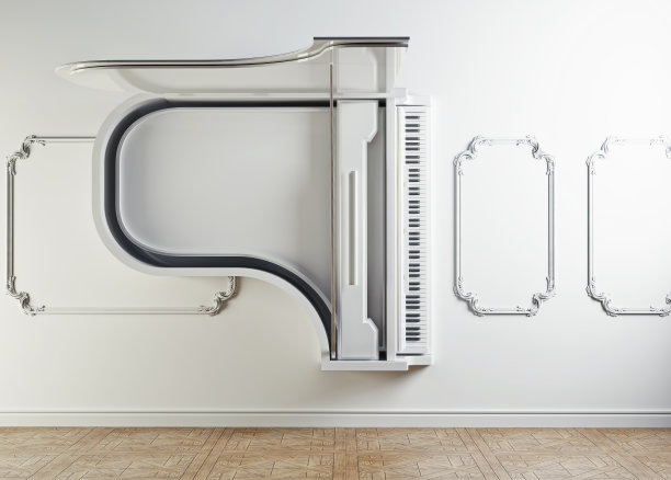 墙里有一架三角钢琴图片下载