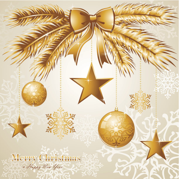 豪华圣诞快乐背景EPS10矢量文件。图片下载