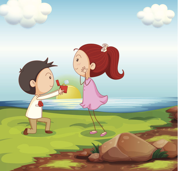 一个男孩在河边向我求婚图片下载