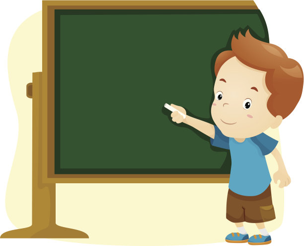 黑板上的男孩图片下载